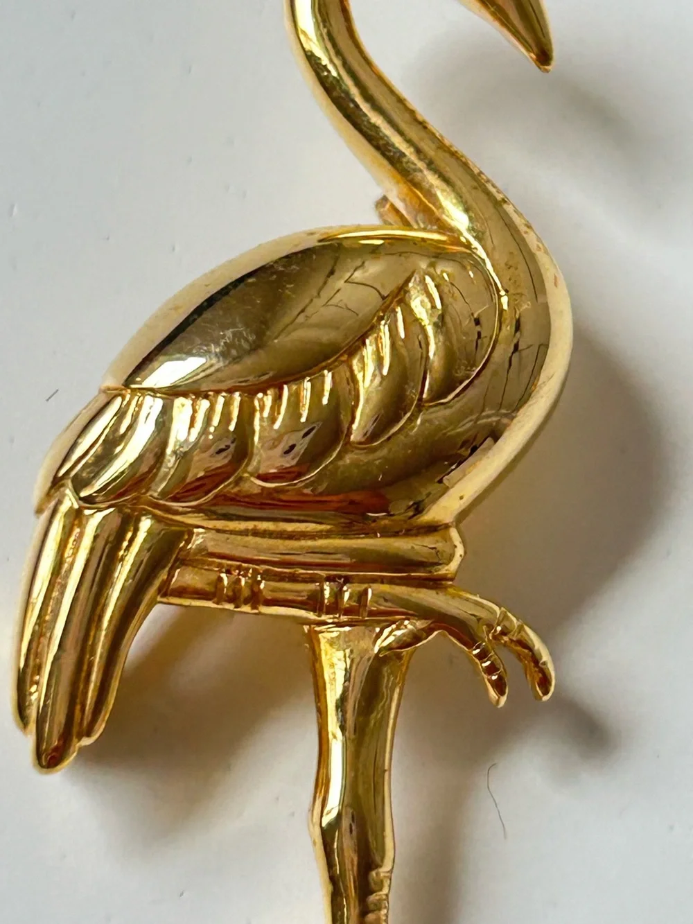 Vintage Flamingo and Sailboat Brooch 2pc Set